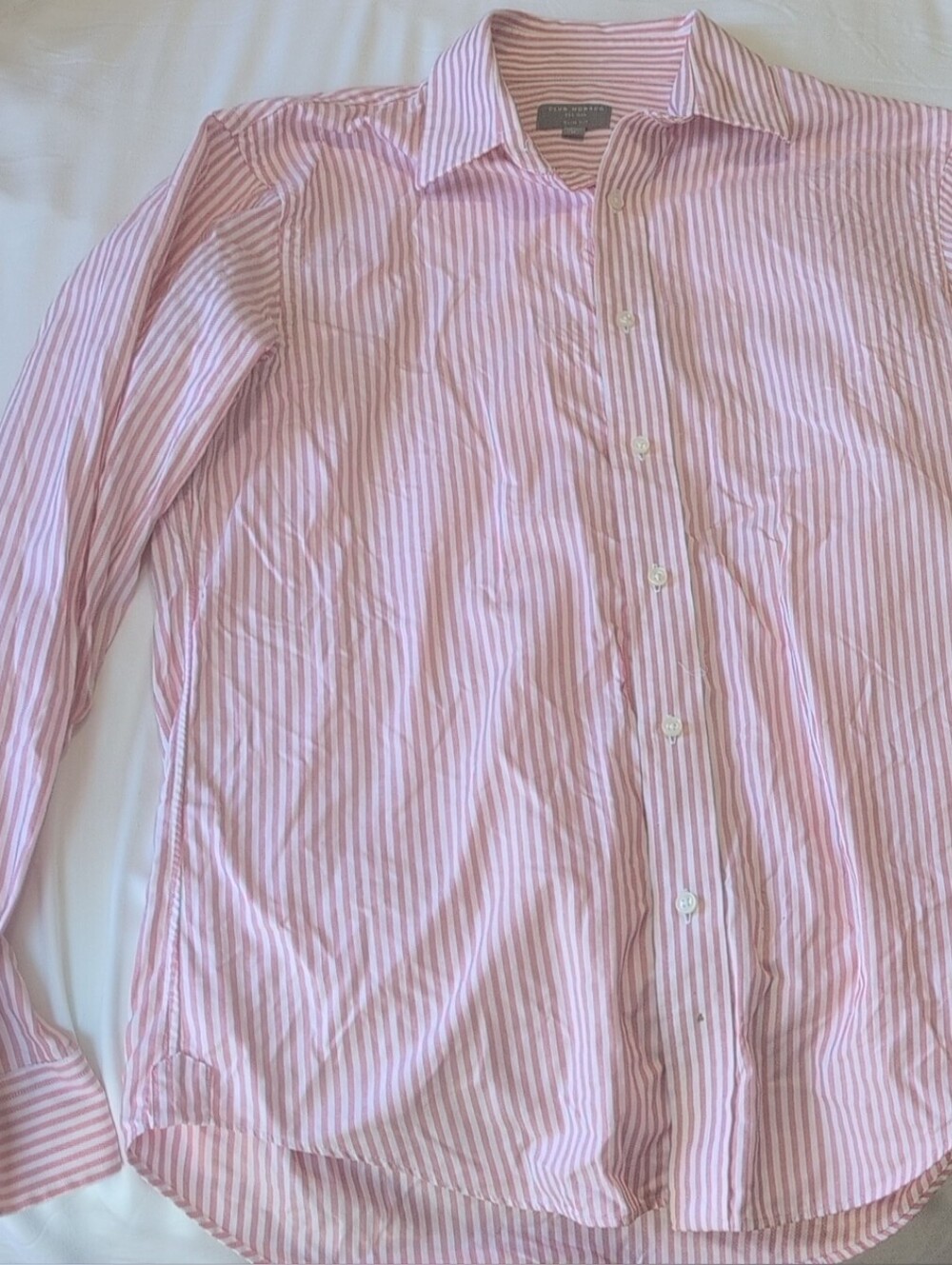 Club Monaco - Men's Pink Striped Button-Up Shirt